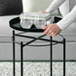 Small Metal round End Side Accent Coffee Table Nightstand Living Room Bedroom