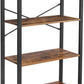 Bookshelf, 4-Tier Shelving Unit, Bookcase, Book Shelf, 11.8 X 25.9 X 47.2 Inches, Rustic Brown + Black