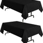 2 Pack Black Tablecloth 60 X 102 Inch, Rectangle 6 Feet Table Cloth - Stain and Wrinkle Resistant Washable Polyester Table Cover for Dining Table, Buffet Parties and Camping