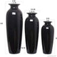 Set of 3 Black Ceramic Vases. Ideal Gift for Wedding or Special Occasions for Use in Home Office Decor Spa Aromatherapy Settings O9