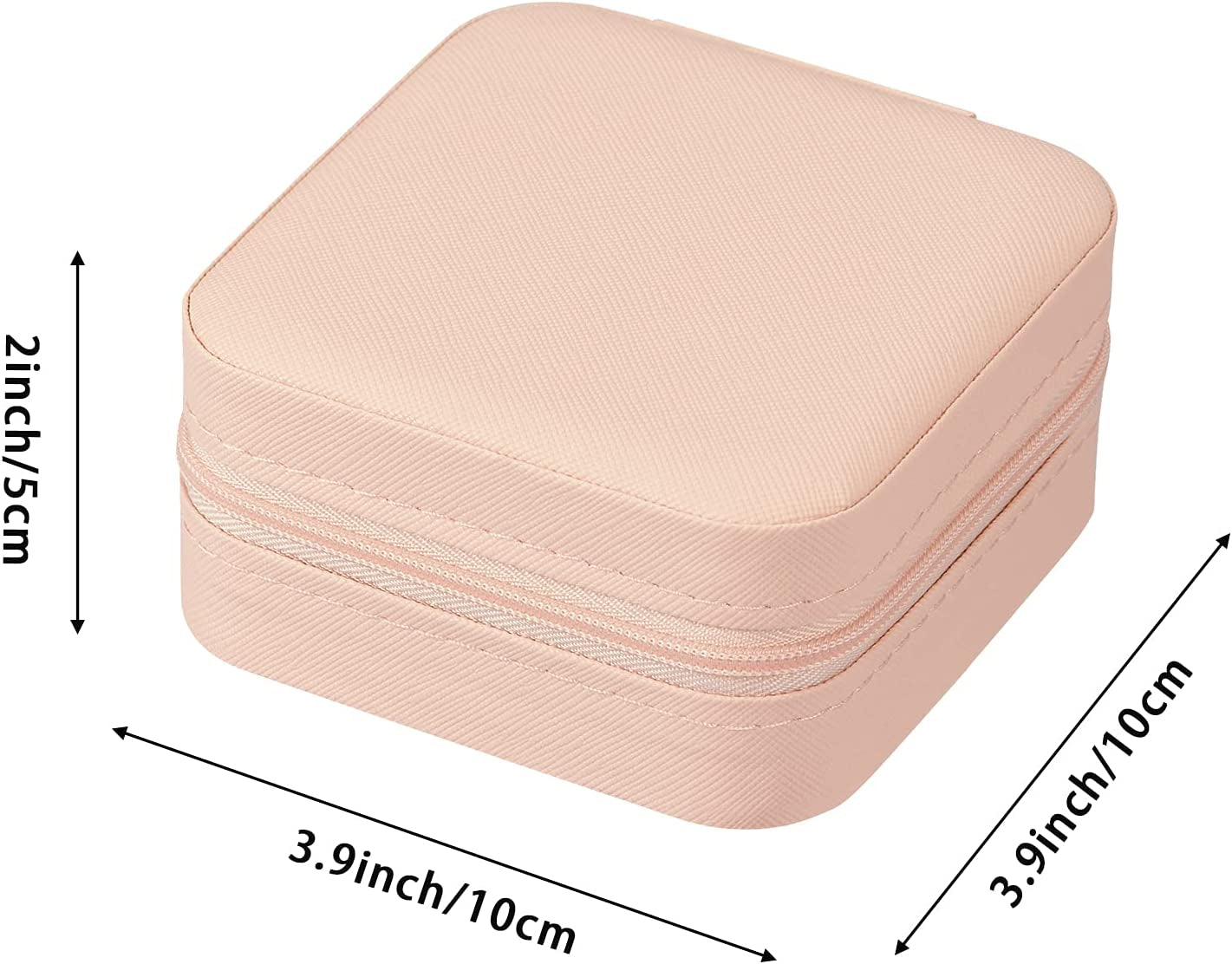 PU Leather Small Jewelry Box, Travel Portable Jewelry Case for Ring, Pendant, Earring, Necklace, Bracelet Organizer Storage Holder Boxes (Pink)