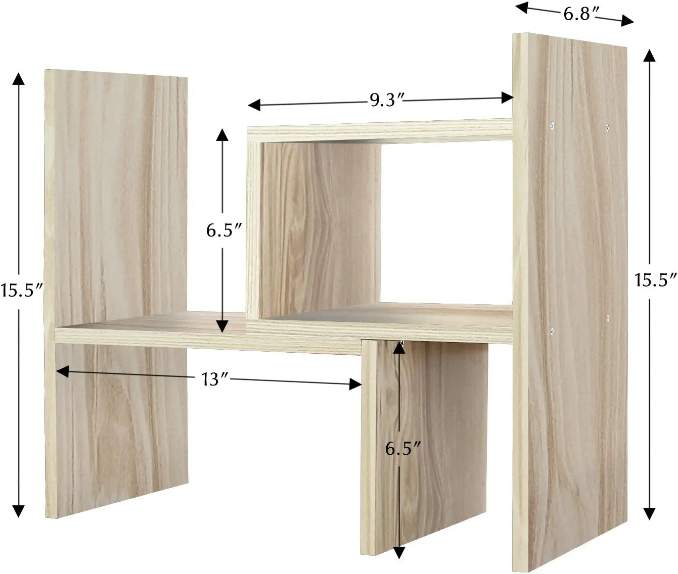 - Desktop Organizer Office Storage Rack Adjustable Wood Display Shelf | Birthday Gifts - Toy - Home Decor | - Free Style Rotation Display - True Natural Stand Shelf White Wood Tone