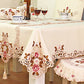 GYMNASTIKA Tablecloth,Tablecloth Rectangle/Square Pastoral Embroidered Polyester Floral Cutwork Table Linen for Wedding