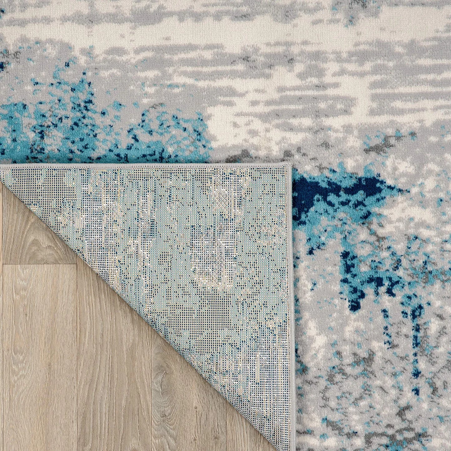 Sky Collection Whimsical Abstract Area Rug 5' X 7' Blue