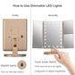 Makeup Mirror with 21 LED Lights,Two Power Supply, Touch Screen and 1X/2X/3X Magnification Tri-Fold Vanity Mirror , Gift for Women(Gold)