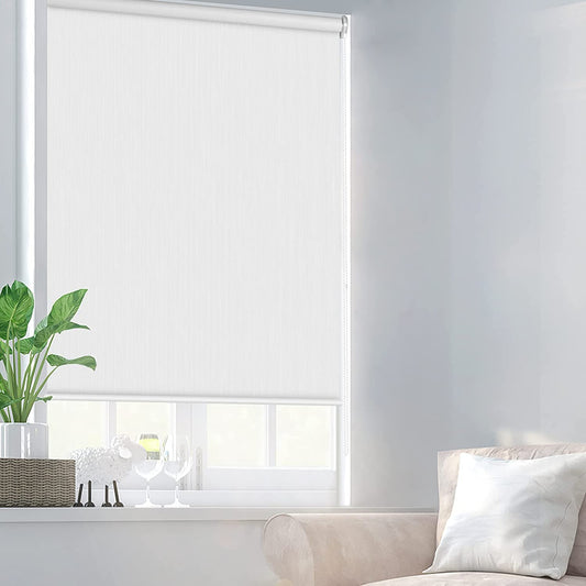 Light Filtering Roller Shades for Windows, UV Protection Fabric Roller Shades Solar Window Roller Blinds for Bedroom, Living Room, Bathroom and Office, 35" W X 72" H, White