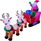 8 Ft Inflatable Christmas Reindeer Pull the Sleigh Take Santa Claus Xmas Decoration for Yard Lawn Garden Home Party Indoor Outdoor