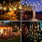 LORRYTE 2-Pack 100 LED 64FT Crystal Globe Solar String Lights Outdoor, Waterproof Solar Outdoor Lights with 8 Lighting Modes, Solar Globe Lights for Garden Tree Patio Party Christmas (Warm White)