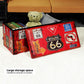 Folding Storage Ottoman Bench with Faux Leather Footrest Seat, Coffee Table Red 30"X15"X15"