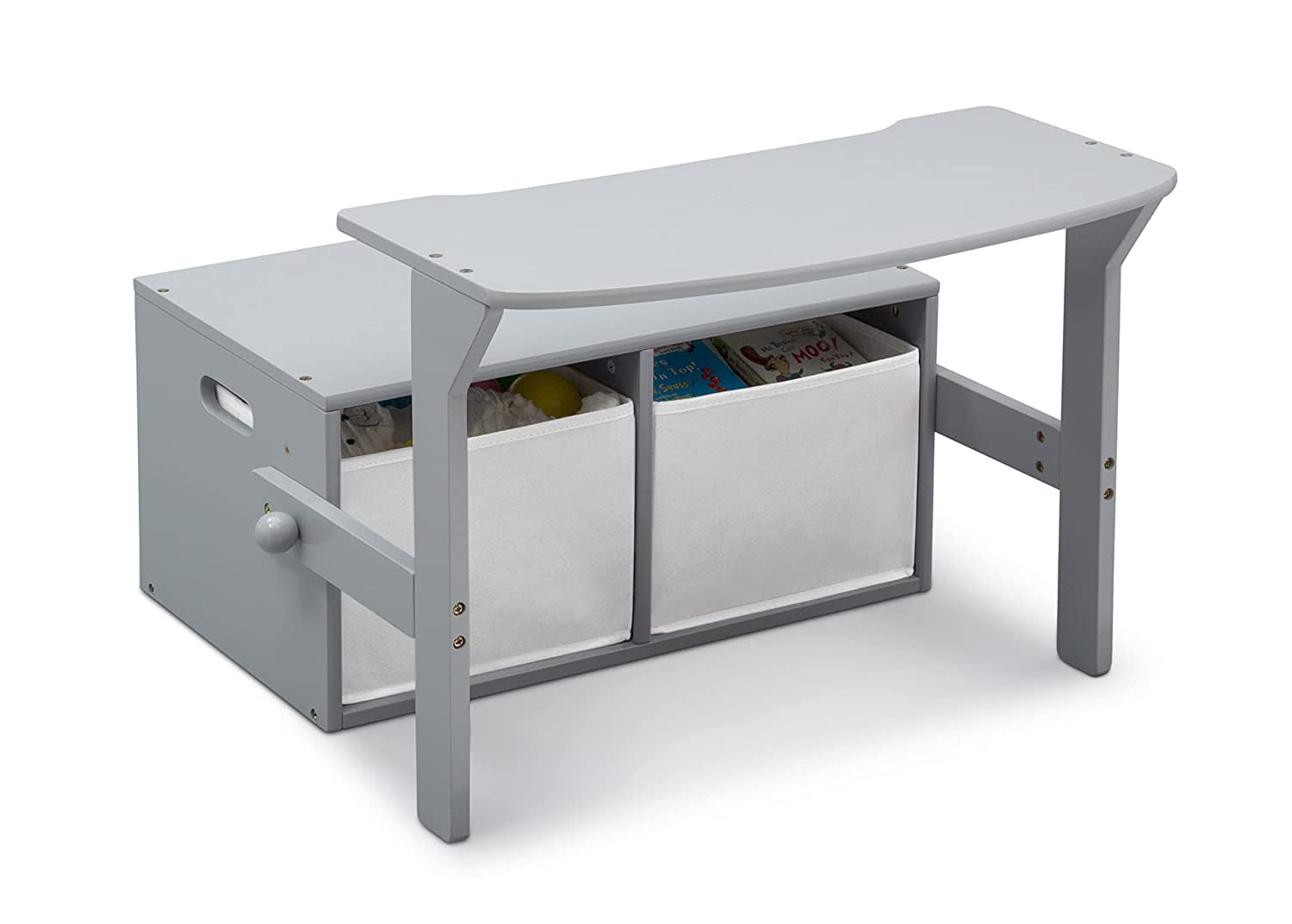 Mysize Kids Convertible Activity Bench - Greenguard Gold Certified, Grey