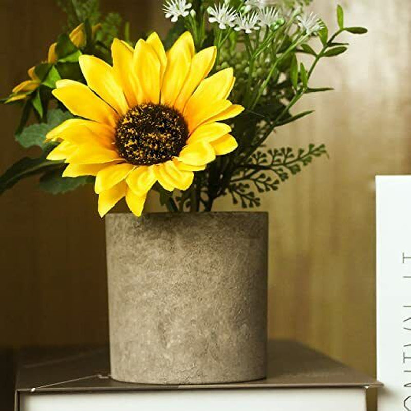 Sunflower Decor Artificial Potted Plants for Bathroom Home Kitchen Rustic Table