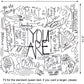 Quote You Are Wall Tapestry, Inspirational Wall Art Positive Saying Wall Hanging White Tapestry for Teen Girl Bedroom Dorm - 51.2X59.1 Inches