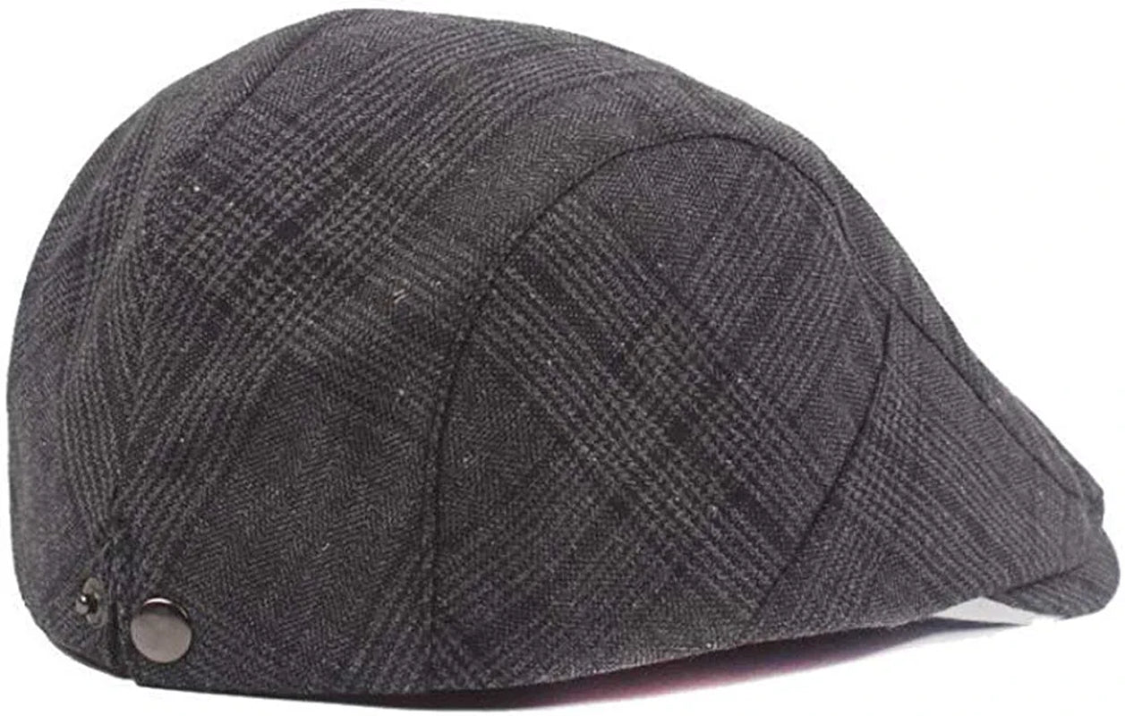 2 Pack Men'S Cotton Flat Cap Ivy Gatsby Newsboy Hat