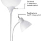 67136 72" Torchiere Floor Lamp + Adjustable Reading Light, Matte White, Frosted Plastic Shade, 3-Step Rotary Switch on Floor Lamp Socket, Home Improvement, Home Office Accessories
