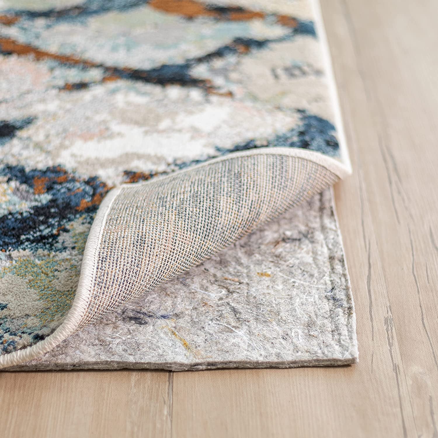 8' X 10' Non Slip Rug Pad Gripper 3/8 Thick Dual Surface Felt + Rubber Gripper - Safe for All Floors