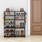 Shoe Rack Shoe Shelf Shoe Storage Organizer with Side Hooks for Entryway, 24-30 Pairs Metal Shoe Rack Taller Shoes Boots Organizer