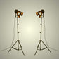 Vintage Industrial Black Retro Tripod Adjustable Floor Lamp Parking Light, 5 Meter Cable with Foot Switch Parking Light Tripod Gooseneck for Living Room Bedroom Office Bar Lighting (Pack of 2)