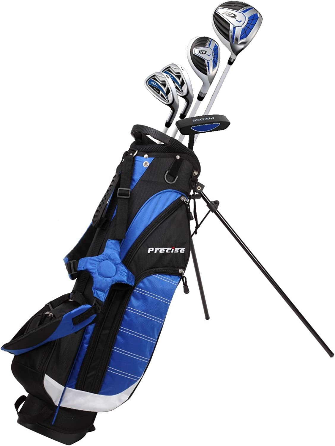 Remarkable Right Handed Junior Golf Club Set for Age 9 to 12 (Height 4'4" to 5') Set Includes: Driver (15"), Hybrid Wood (25*), 7, 9 Iron, Putter, Bonus Stand Bag & 2 Headcovers