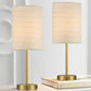 PORTRES 18.75'' Traditonal Accent Table Lamp Set of 2 for Bedroom Desk Lamps for Living Room Kids Room Study Room Office Rustic Decor Nightstand Rice Paper Lamps (Gold)
