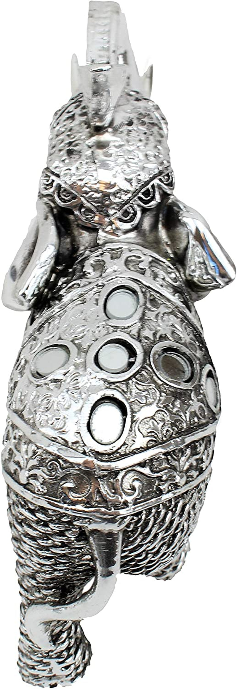 Feng Shui 5.5"(L) Silver Elephant Wealth Lucky Figurine Home Decor Housewarming Gift Idea (G16653) ~ We Pay Your Sales Tax