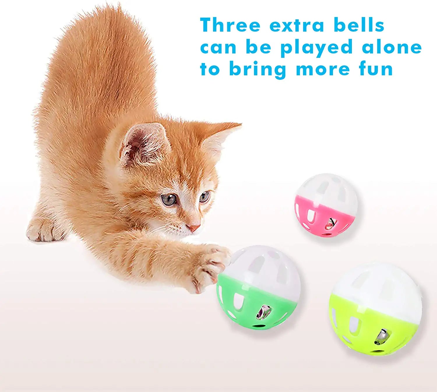 Cat Toy Roller 3-Level Turntable Cat Toy Balls with Six Colorful Balls Interactive Kitten Fun Mental Physical Exercise Puzzle Toys.