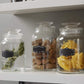 Glass Canister Set for Kitchen or Bathroom with Airtight Lid and Chalkboard Labels, Apothecary Glass Food Storage Jars - Set of 3 Cookie Jars, Candy, Coffee, Flour, Sugar, Rice, Pasta, Cereal & More, Clear Storage Containers!