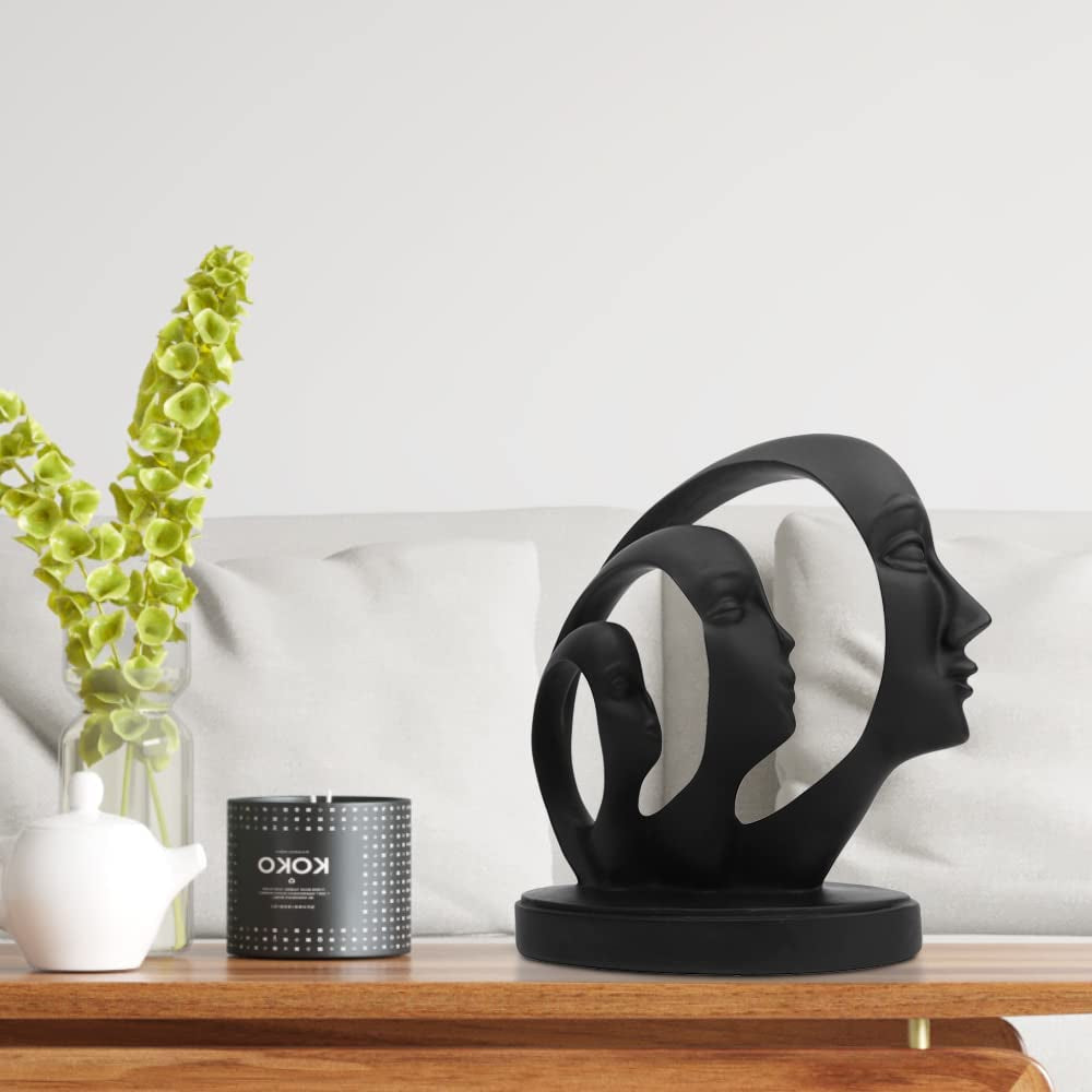 Human Face Thinker Statue Modern Home Decor Abstract Sculptures Suitable for Creative Room Home, Office Study Decor Home Decor Accents(Resin-Black)
