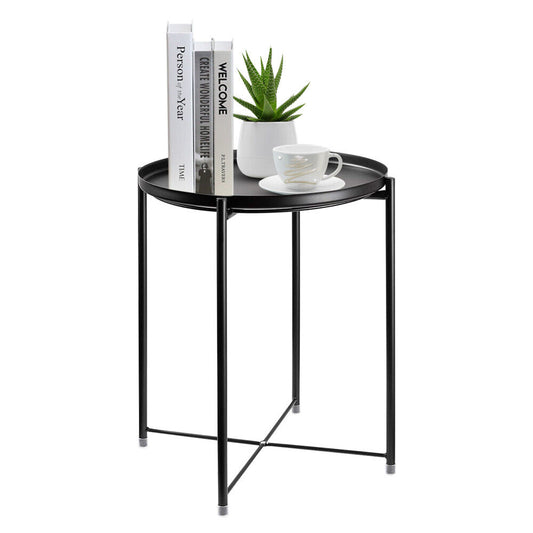 Small Metal round End Side Accent Coffee Table Nightstand Living Room Bedroom