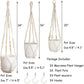 3 Pack Macrame Plant Hangers with Pots Hanging Planters for Indoor Plants Holders with Trays & Hooks 34" / 26" / 20"
