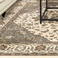 SUPERIOR Glendale Traditional Floral Medallion Polypropylene Indoor Area Rug with Jute Backing, 4' X 6', Green
