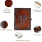 Handmade Leather Double Dragon Journal/Writing Notebook Diary/Bound Daily Notepad for Men & Women Unlined Paper Medium, Writing Pad Gift for Artit, ketch (8 X 6, Brown)