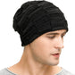 Slouchy Beanie for Men Winter Hats for Guys Cool Beanies Mens Lined Knit Warm Thick Skully Stocking Binie Hat