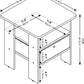 Andrey Set of 2 End Table / Side Table / Night Stand / Bedside Table with Bin Drawer, French Oak Grey