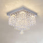 Modern Crystal Chandeliers Flush Mount Ceiling Light Lamp,Mini Square Flush Mount Ceiling Light Fixture Diameter 9.84 Inch Height 11.8 Inch, 4 Lights