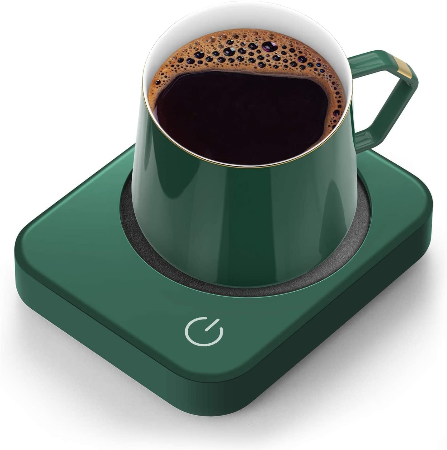 Mug Warmer for Desk, Coffee Mug Warmer with Auto Shut Off,  Coffee Warmer for Coffee Milk Tea, Candle Wax Cup Warmer Heating Plate (Green-No Mug)