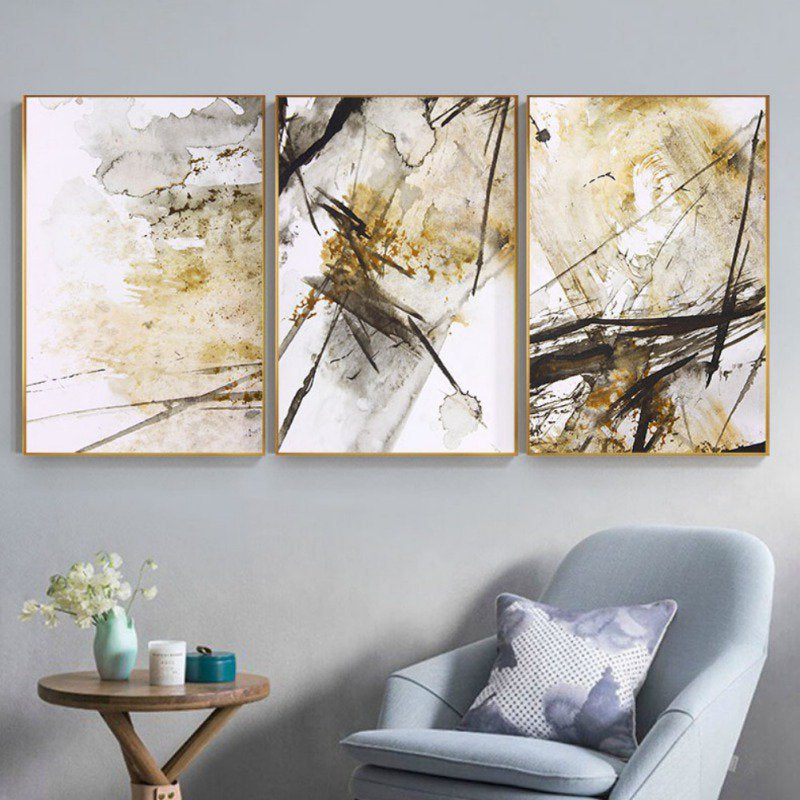 Modern Wall Decor 3 Piece Wall Art 16"X24" Abstract Wall Artwork Wooden Framed for Dining Room Bedroom Kitchen Home Office Wall Decoration