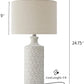 Pokat 24.75’’ Modern Contemporary Ceramic Table Lamp Set of 2 for Living Room White Desk Decor Lamps for Bedroom Study Room Office Farmhouse Bedside Nightstand Lamp End Table Lamps