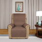 Reversible Quilted Recliner Sofa Cover, Water Resistant Slipcover Furniture Protector, Washable Couch Cover with Elastic Straps for Kids, Dogs, Pets (Recliner, Brown/Beige)