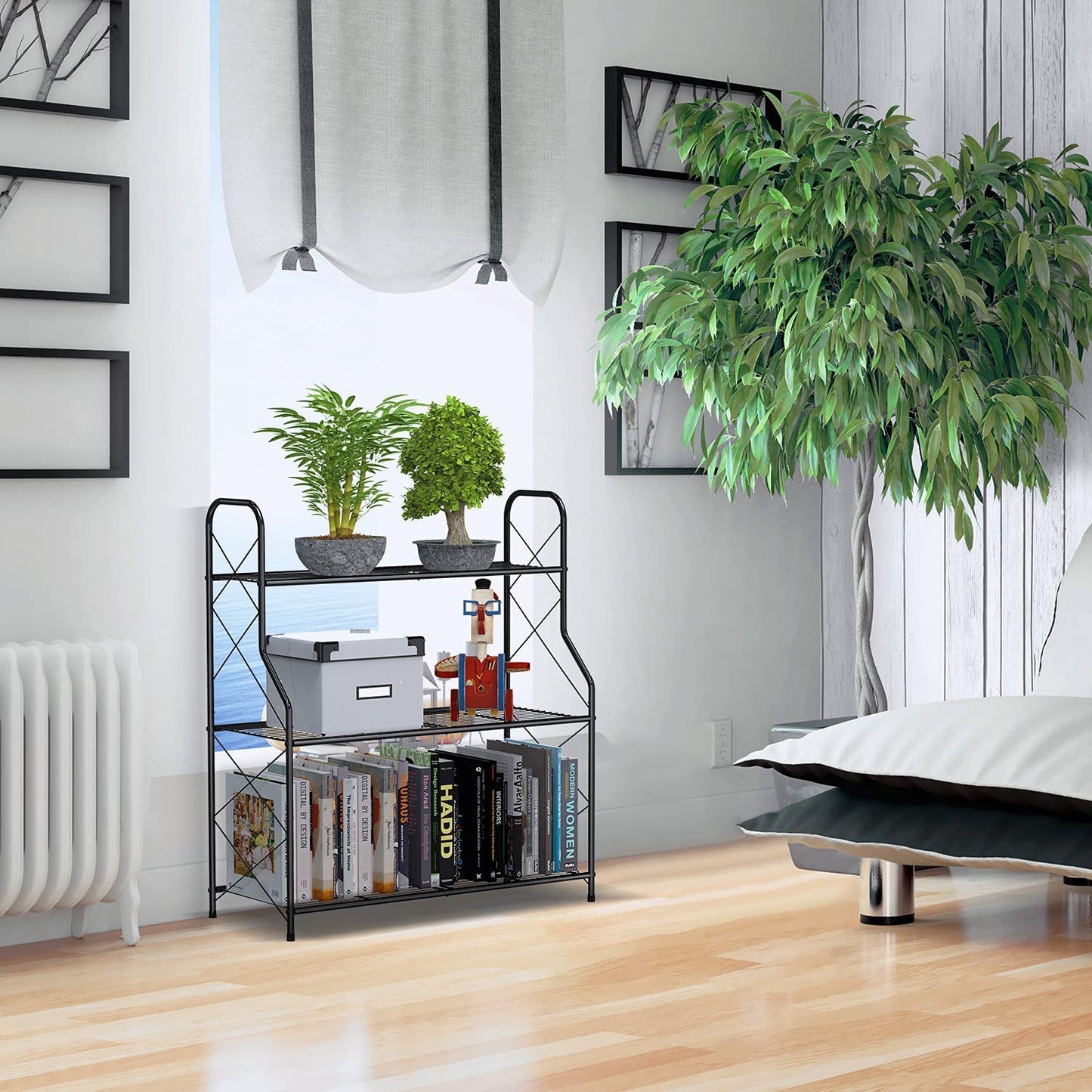 Plant Stand Rack 3 Tier Indoor Outdoor Multiple Holder Shelf,Black