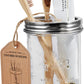 Amolliar Mason Jar Bathroom Accessories Set(4 Pack) - Lotion Soap Dispenser&Qtip Holder Set&Toothbrush Holder-Rustic Farmhouse Decor Apothecary Jar Bathroom Countertop,Vanity Organize (Brushed Nickel)