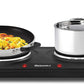 EDB-302BF Countertop Double Cast Iron Burner, 1500 Watts Electric Hot Plate, Temperature Controls, Power Indicator Lights, Easy to Clean, Black