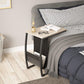 Sofa Side Table, C Table End Table with Side Pocket, Snack Table for Living Room Couch, French Oak Grey