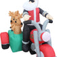 5 Foot Tall Christmas Inflatable Santa Claus and Three Reindeer on Motorcycle Outdoor Indoor Decoration