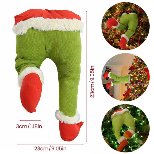 2pcs Christmas Green monster Plush Doll Christmas Tree Decoration