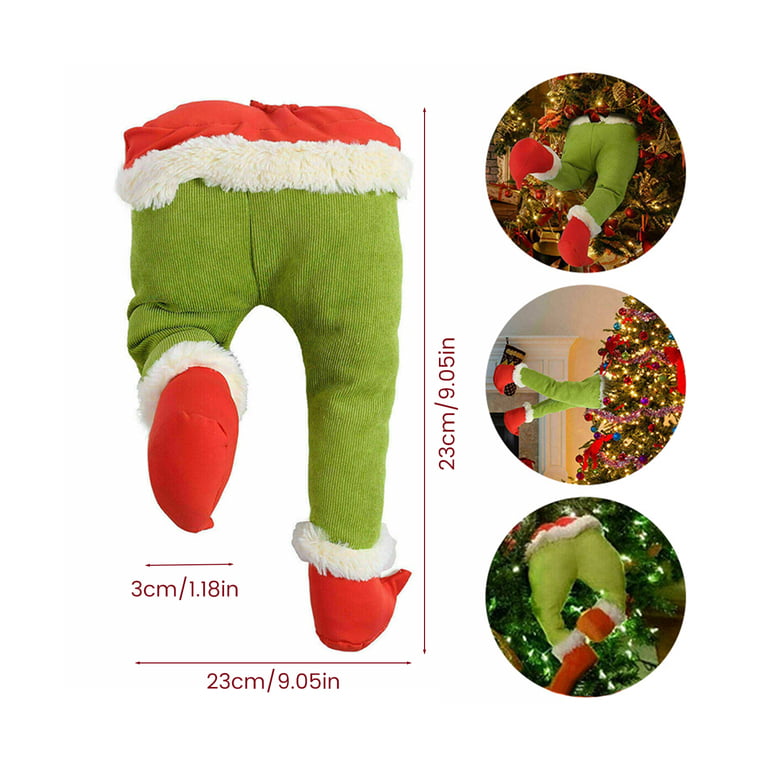 2pcs Christmas Green monster Plush Doll Christmas Tree Decoration