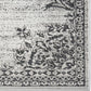 New York Patio Country Azalea Transitional Medallion Indoor/Outdoor Area Rug, Grey/Black, 5'2"X7'2"