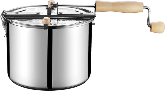 Great Northern Popcorn Original Stainless Steel Stove Top 6-1/2-Quart Popcorn Popper