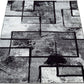 Area Rug Modern Abstract Paint Effect in Black Grey for Living-Room, Size: 3'11" X 5'7"