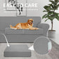 4 Pieces Stretch Couch Cover Sofa Cover for Dogs Washable Sofa Slipcover for 3 Separate Cushion Couch Spandex Jacquard Fabric Elastic Furniture Protector for Pets, Kids (Light Gray, Sofa)