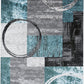 Contemporary Abstract Circle Design Soft Indoor Area Rug 5'3" X 7'3" Gray